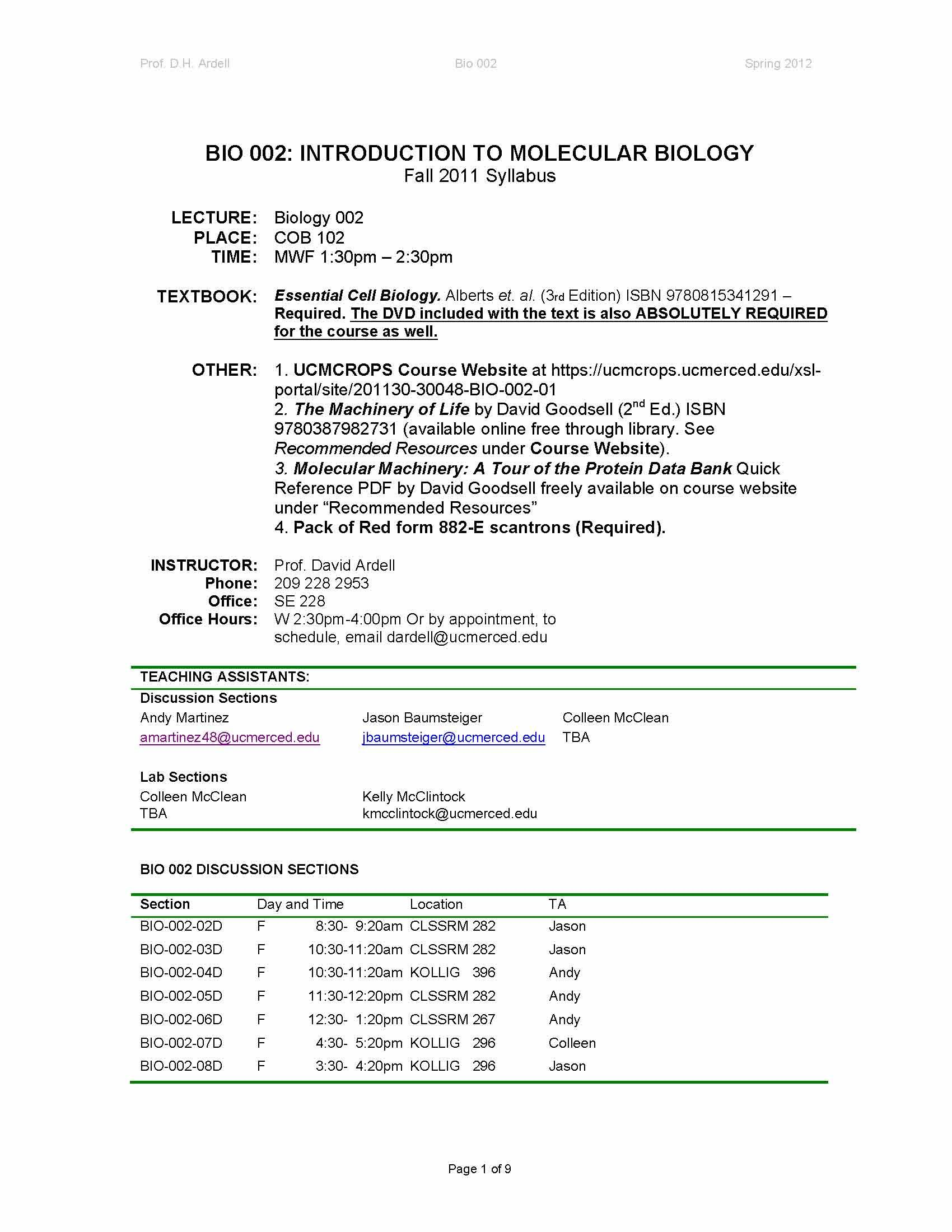 Introduction to Molecular Biology