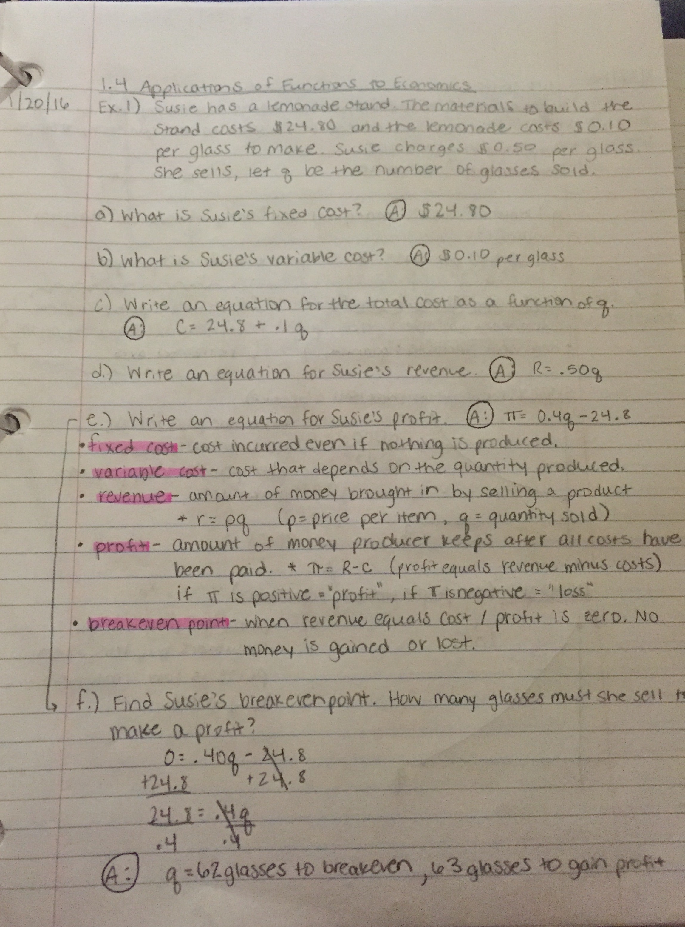 Math 122 Notes week 2