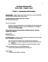 Chapters 1 and 2 Study Guide: Psych