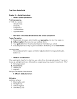 Psychology - Higginbotham Final Exam