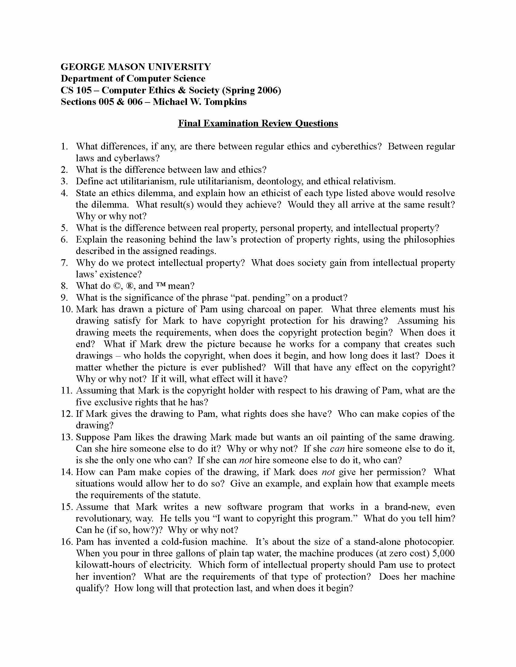 Computer Ethics and Society