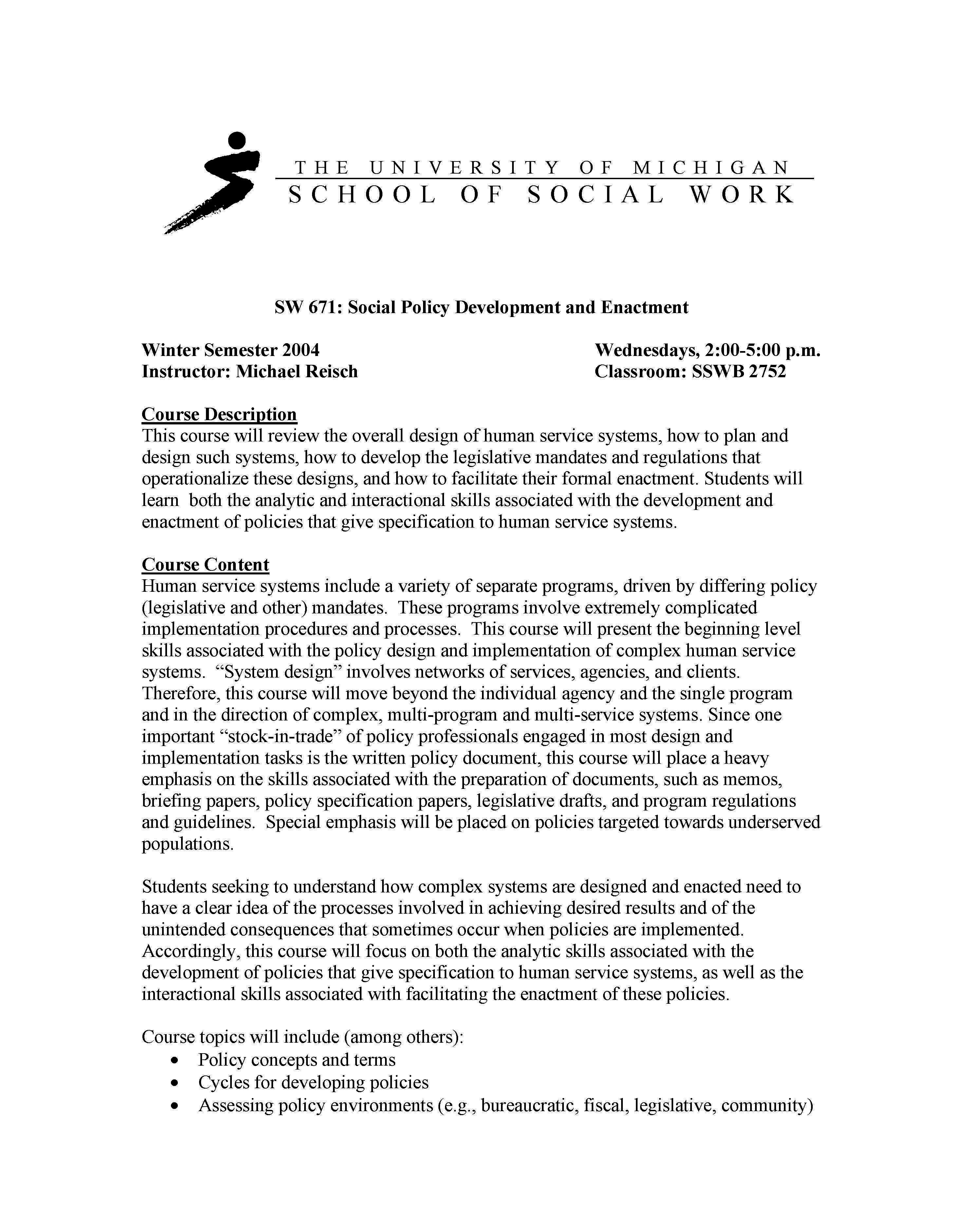 Soc Pol Dev&Enactmt