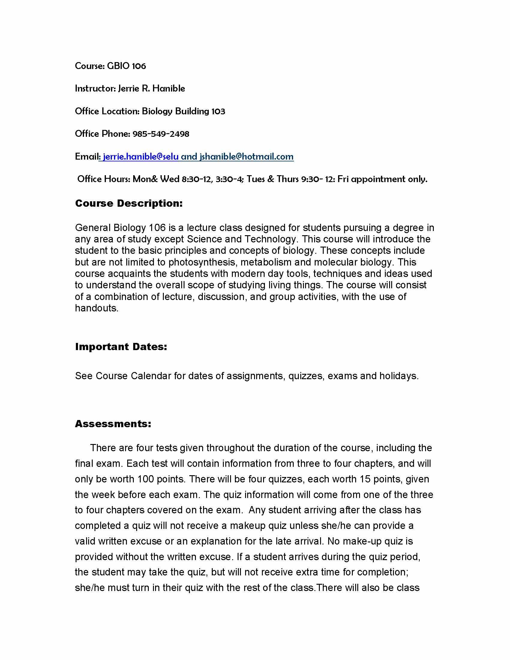 INTRO TO BIOLOGY PRIN I