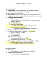 Social Identity, Personality, and Gender