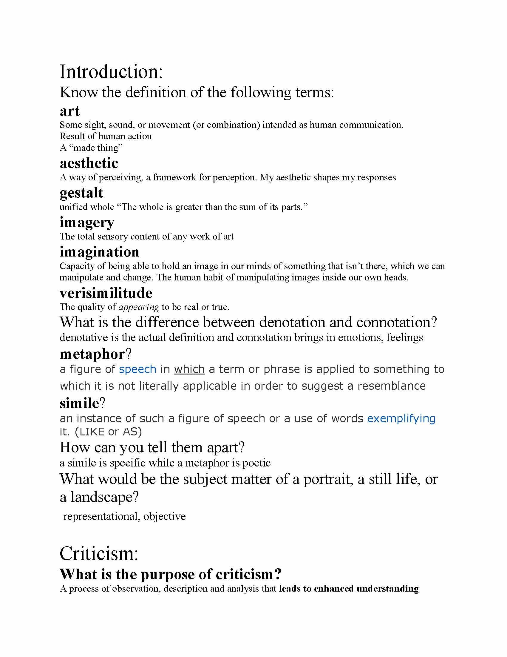 Introduction to Fine Arts