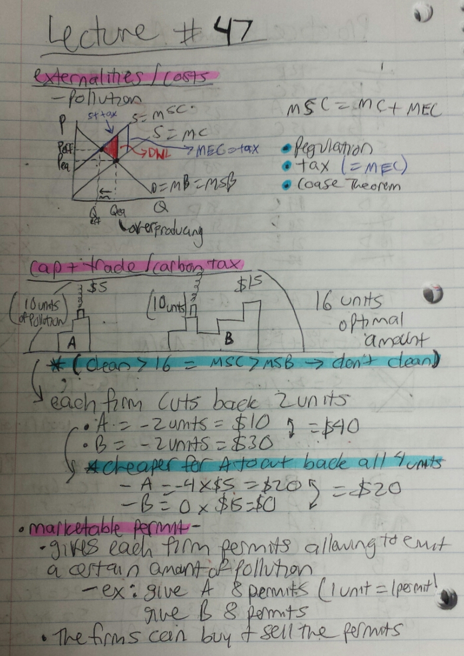 Microeconomics Week 14 and 15 Lecture Notes (47-52)