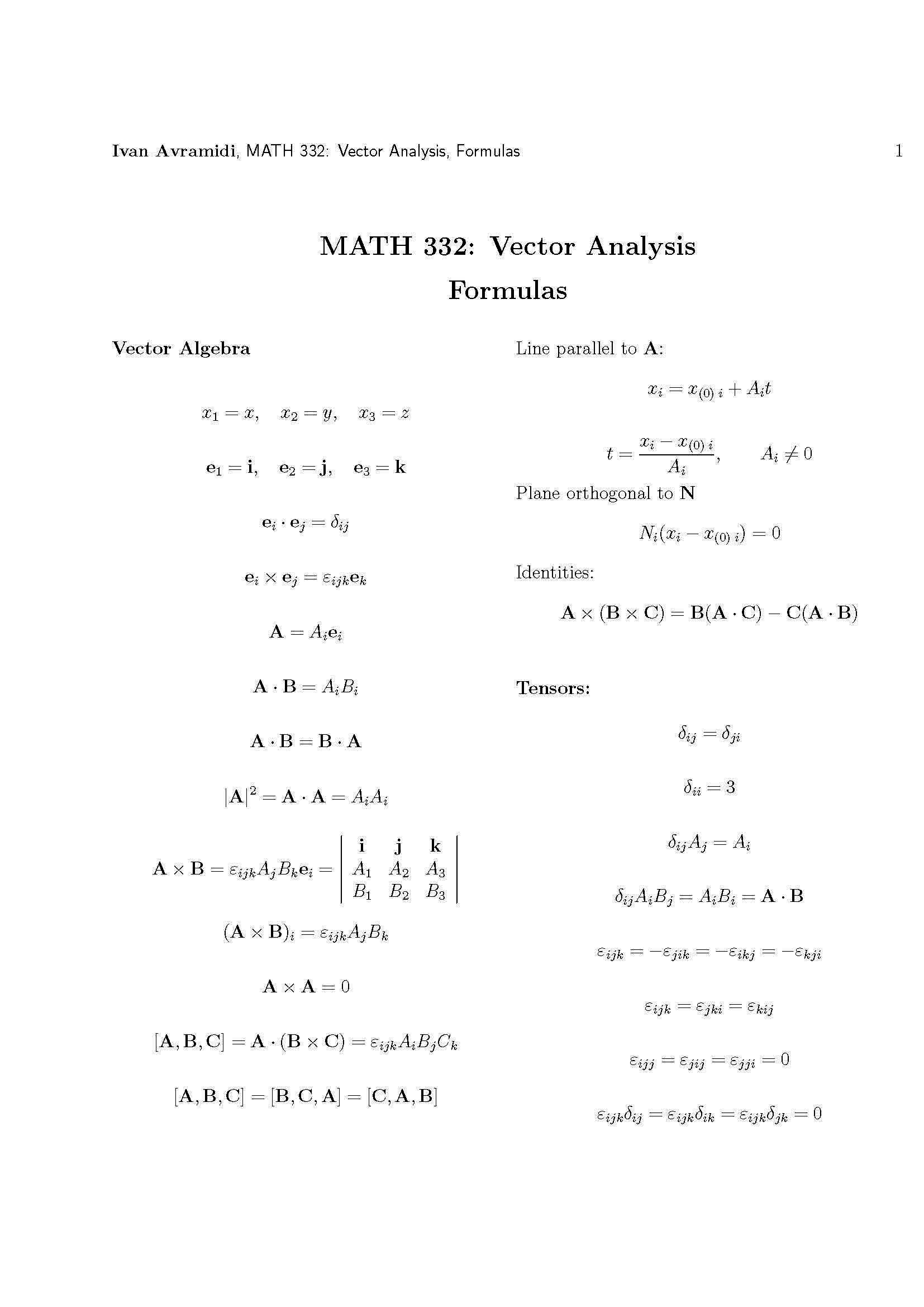 Vector Analysis