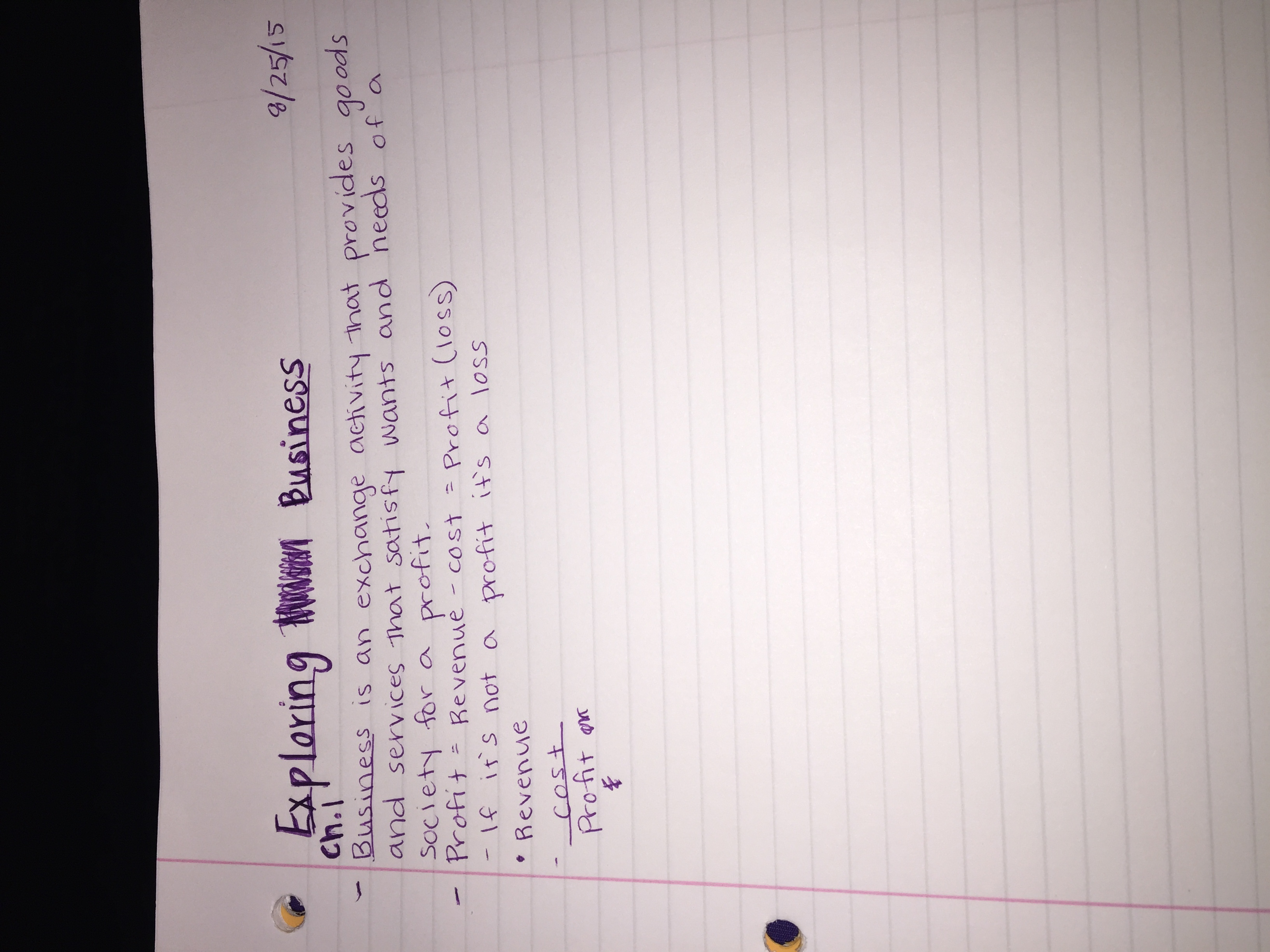 BUS 1500 8/24/15 & 8/26/15 Notes