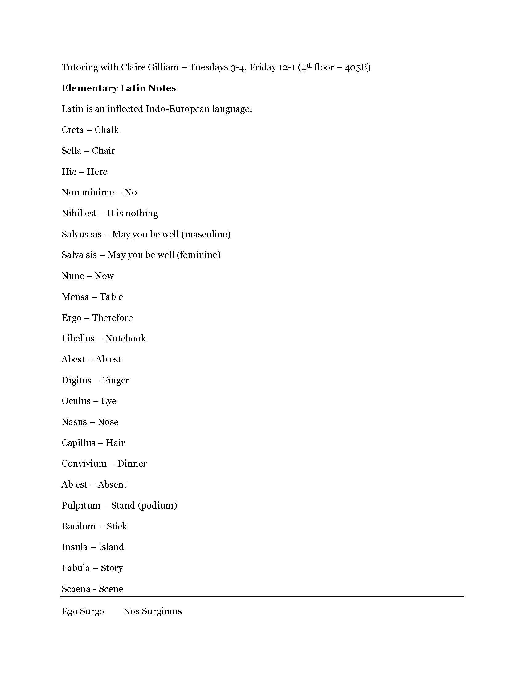 Elementary Latin