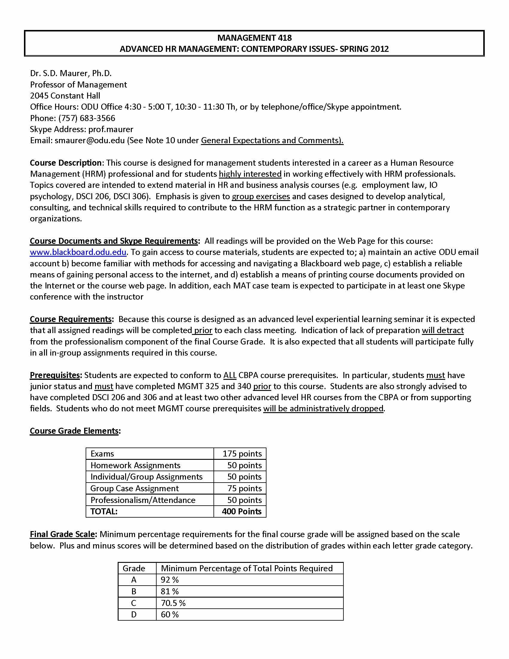 ADV HUMAN RESOURCE MGMT ISSUES