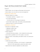 FINAL EXAM STUDY GUIDE 