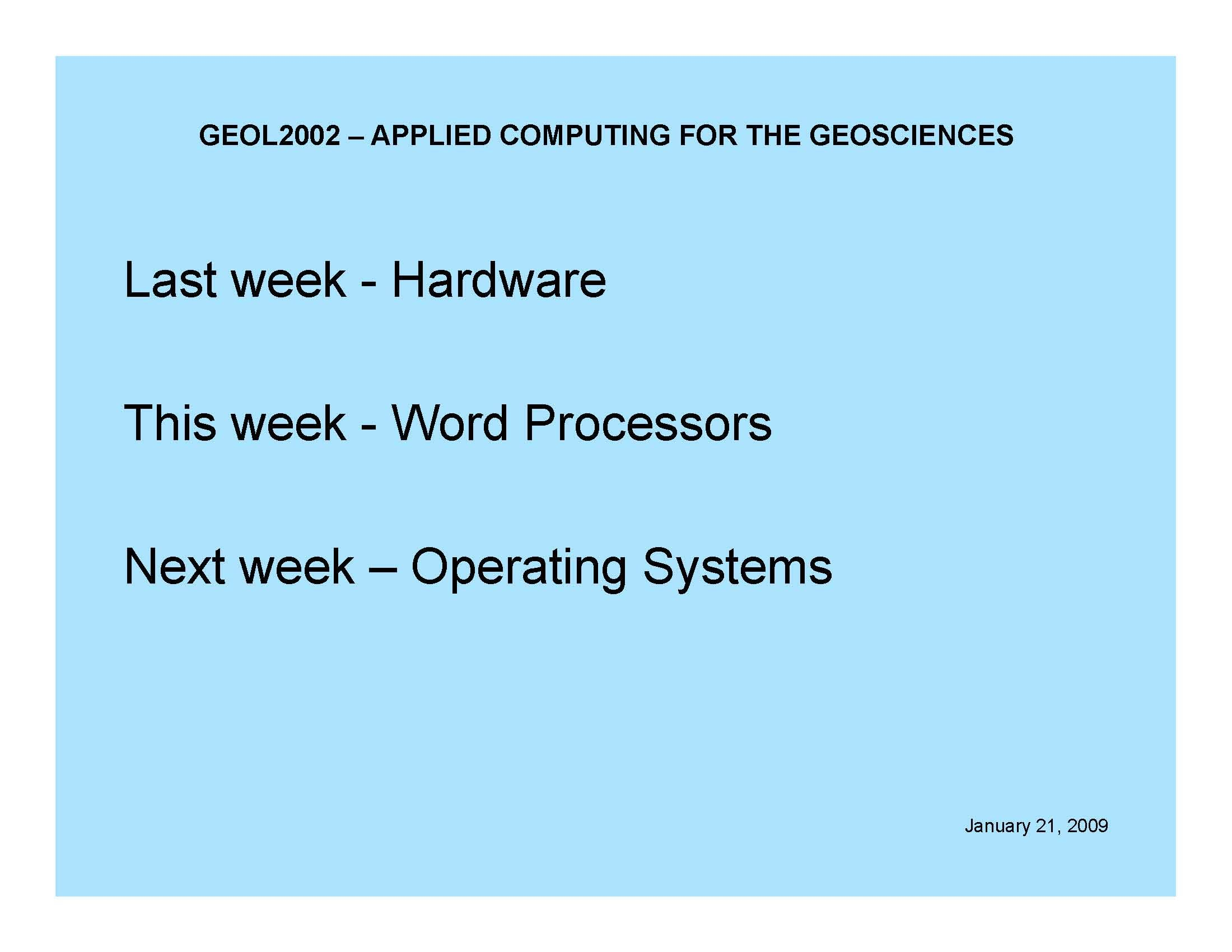 Applied Computing for Geoscncs