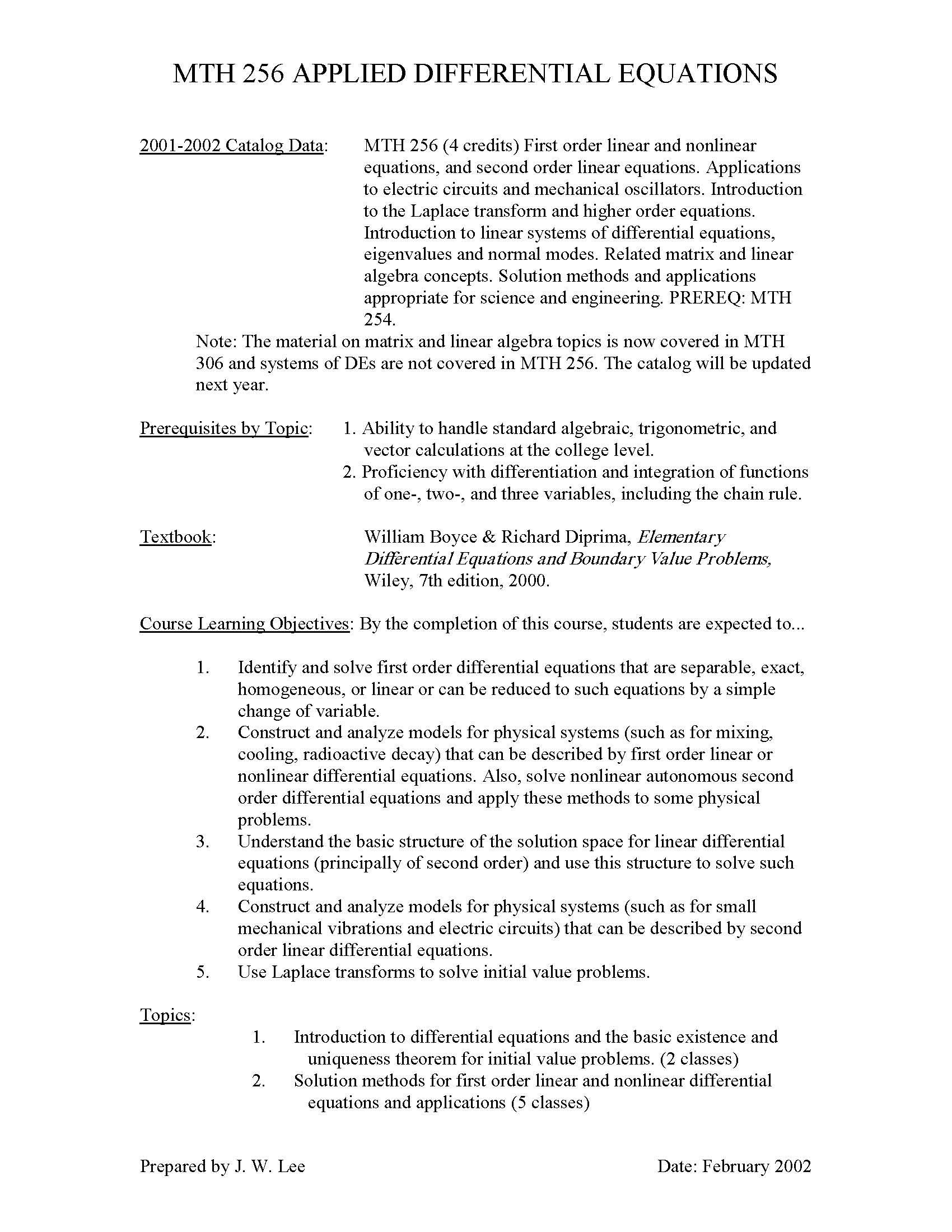 APPLIED DIFFERENTIAL EQUATIONS
