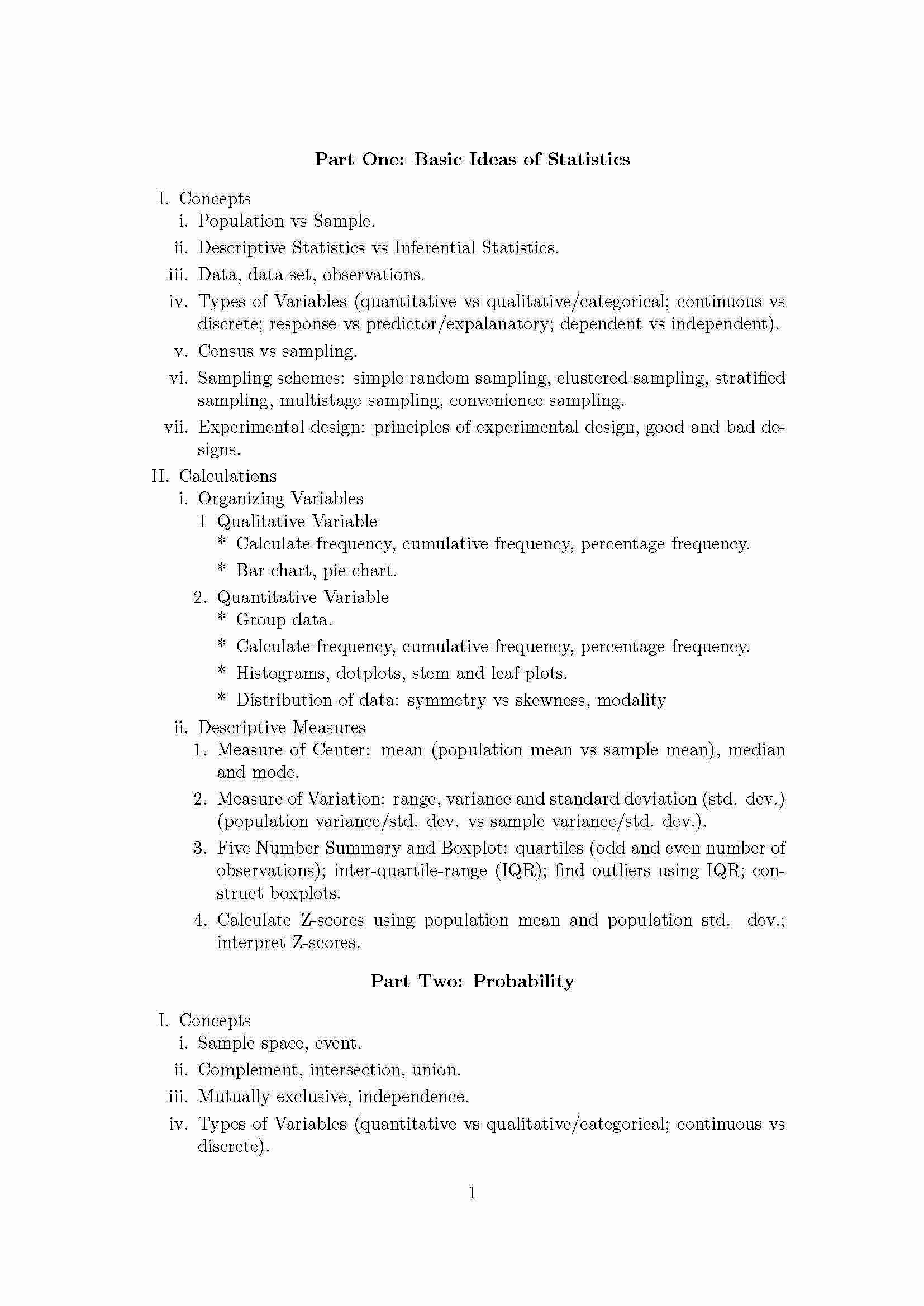 Applied Statistics I