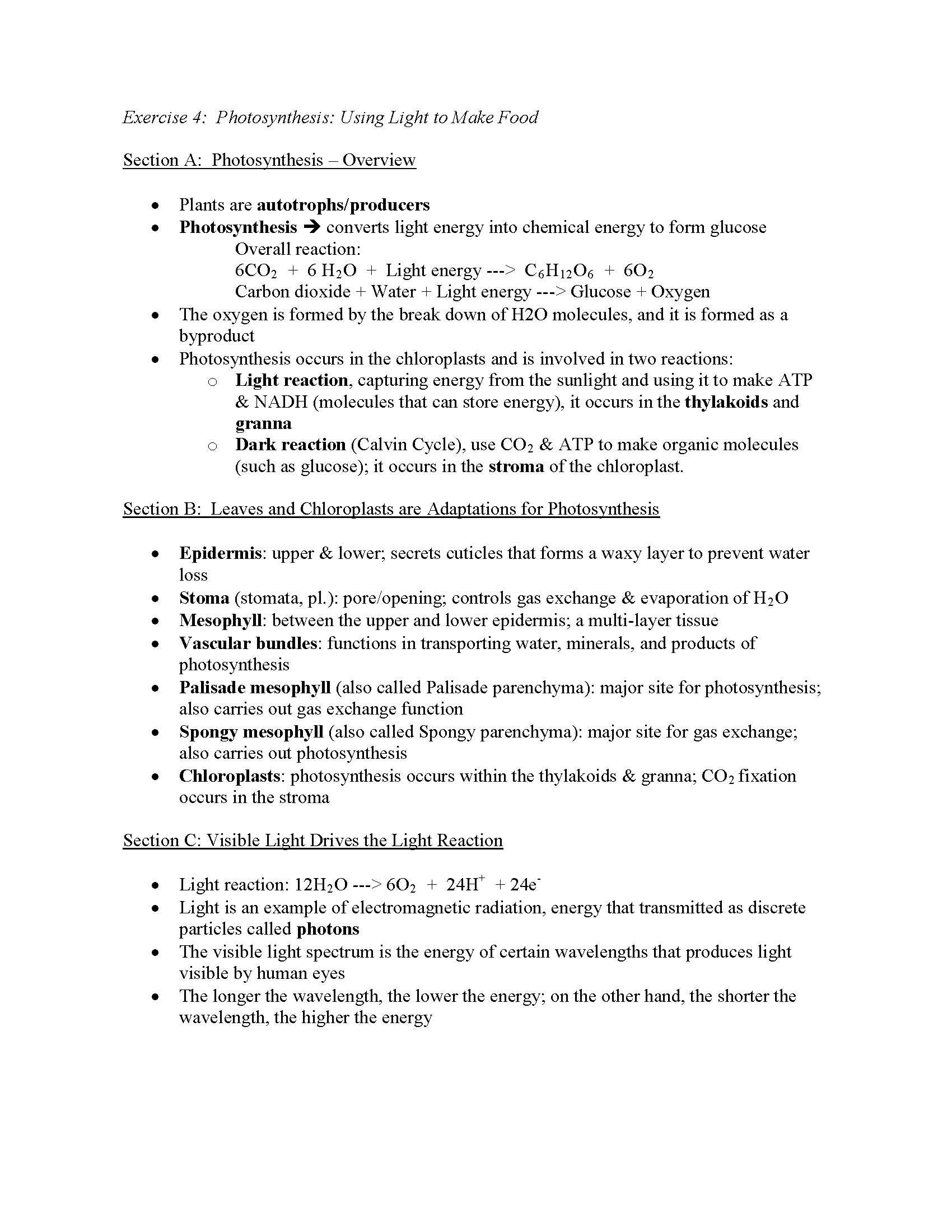 BIOLOGICAL CONCEPTS LAB