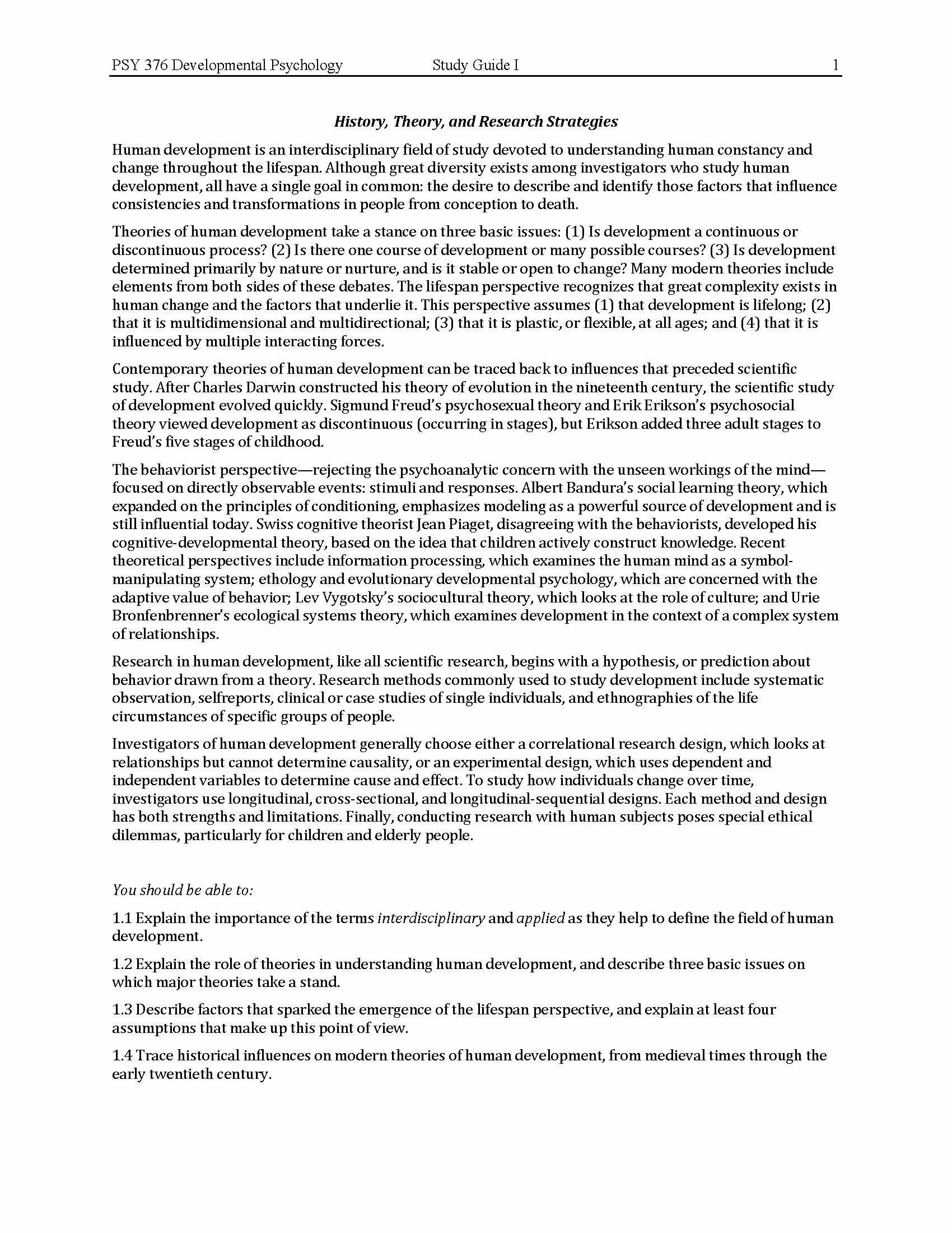 Developmental Psychology