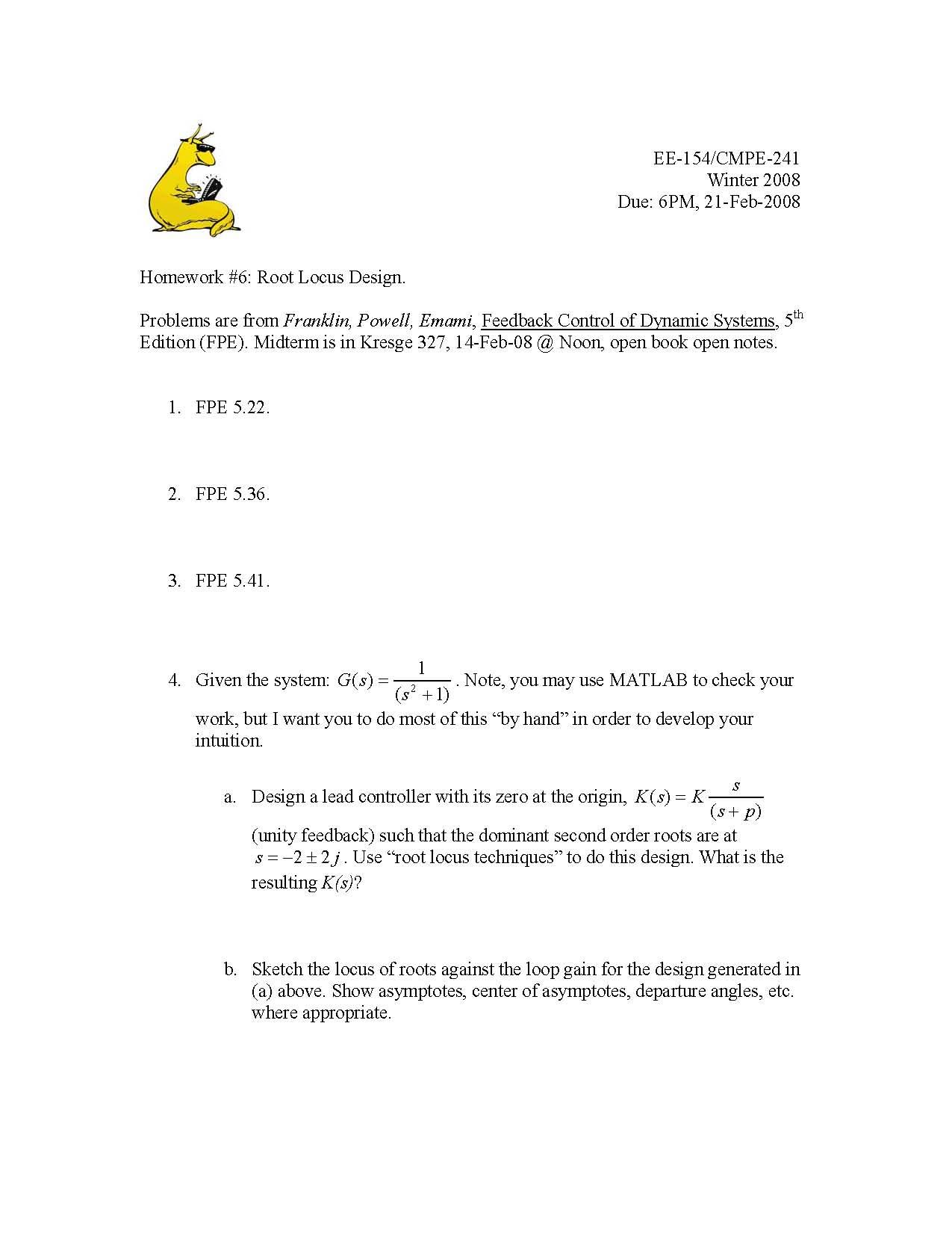 Introduction to Feedback Control Systems