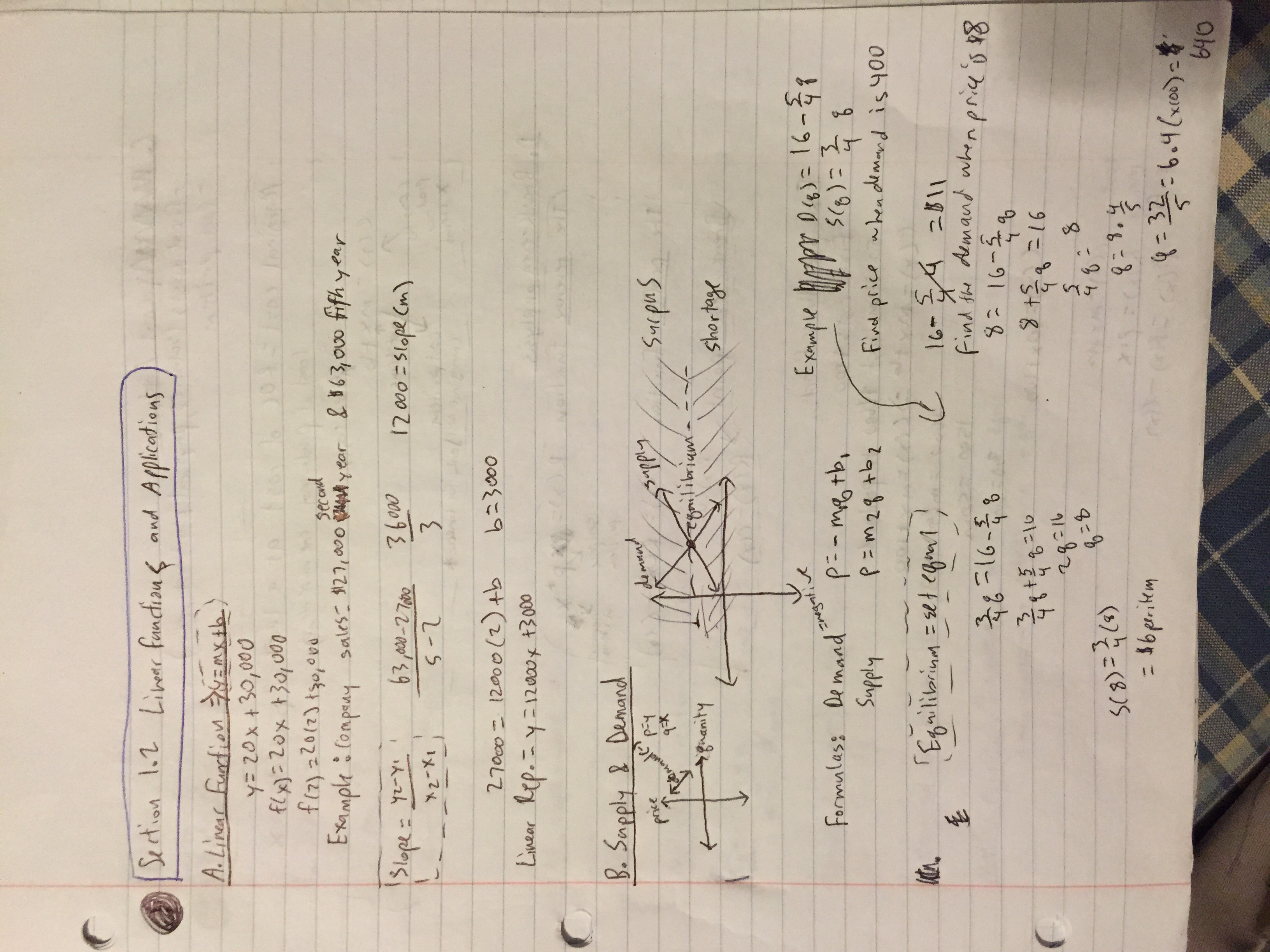 Notes: Section 1.2 and Matricies
