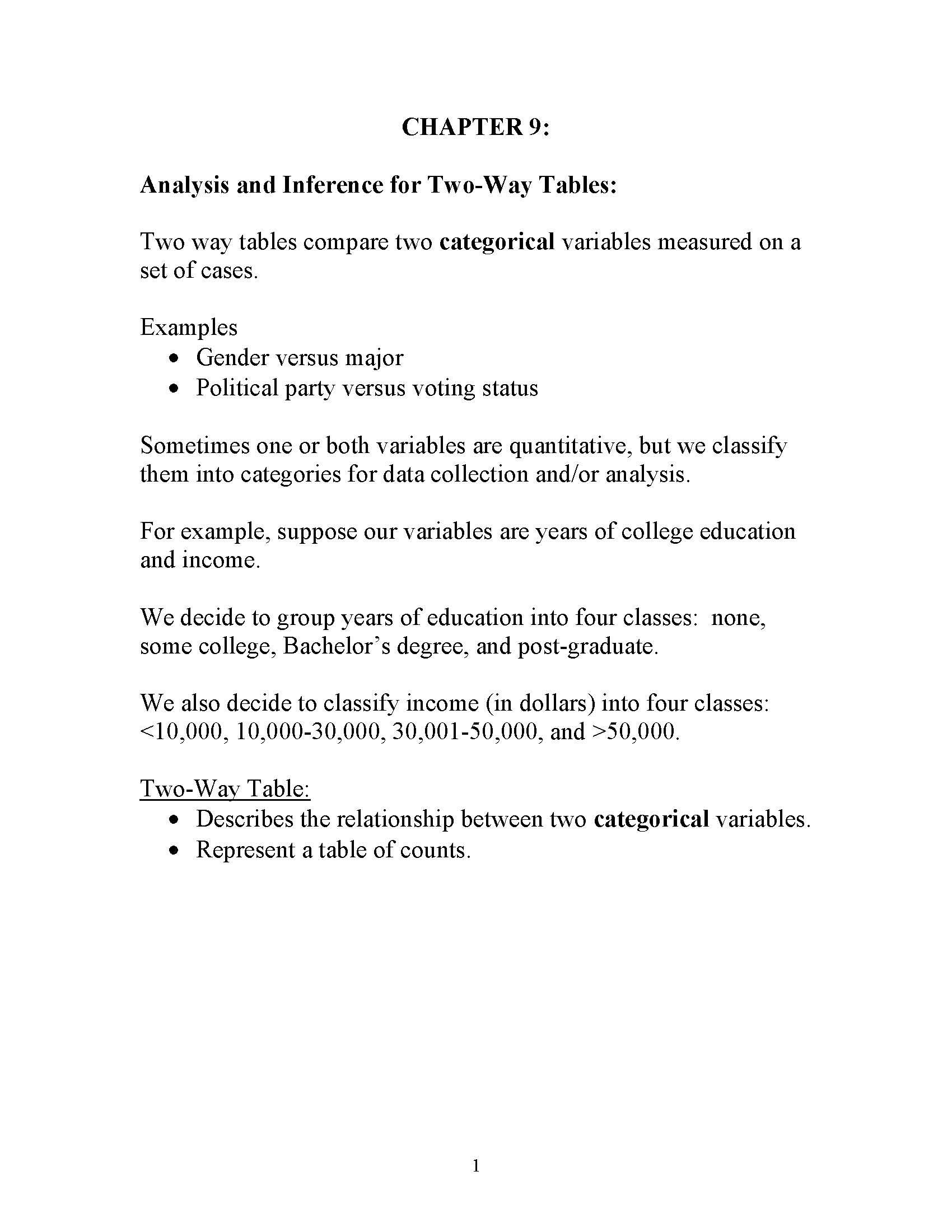 Elementary Statistical Methods