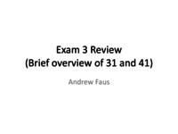Exam 3 review