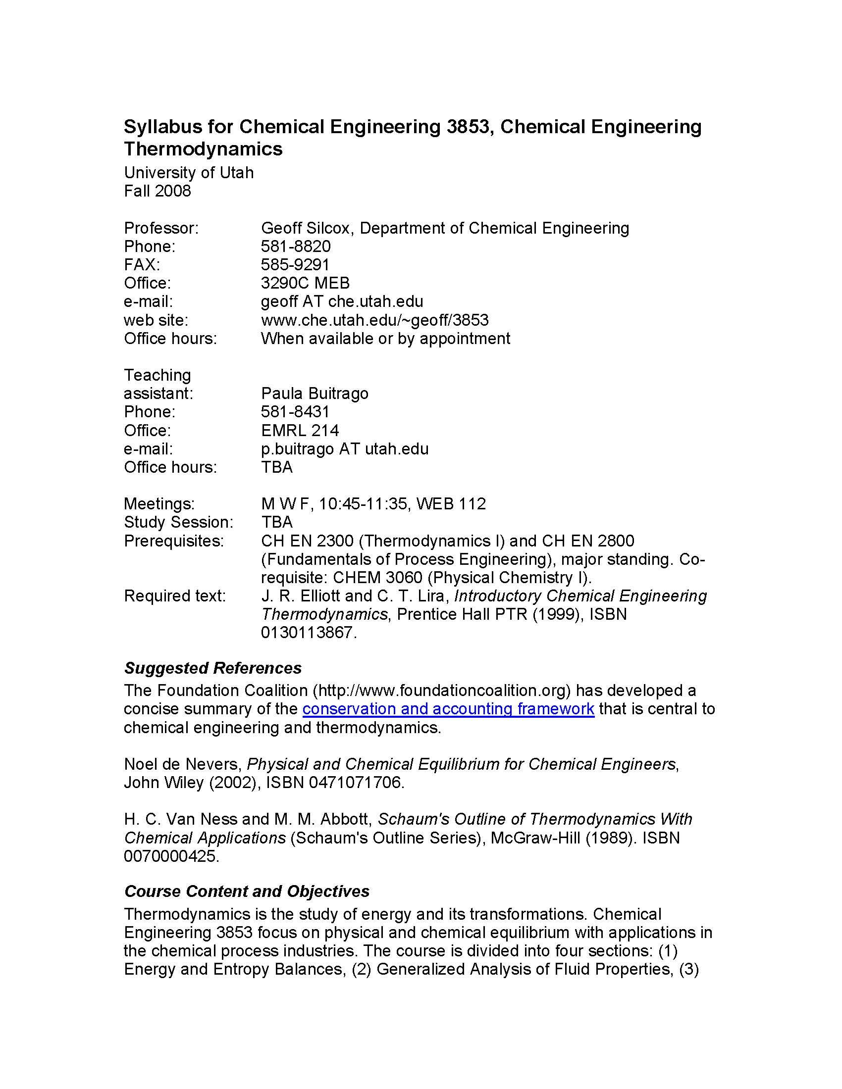 Chemical Engg Thermodyn