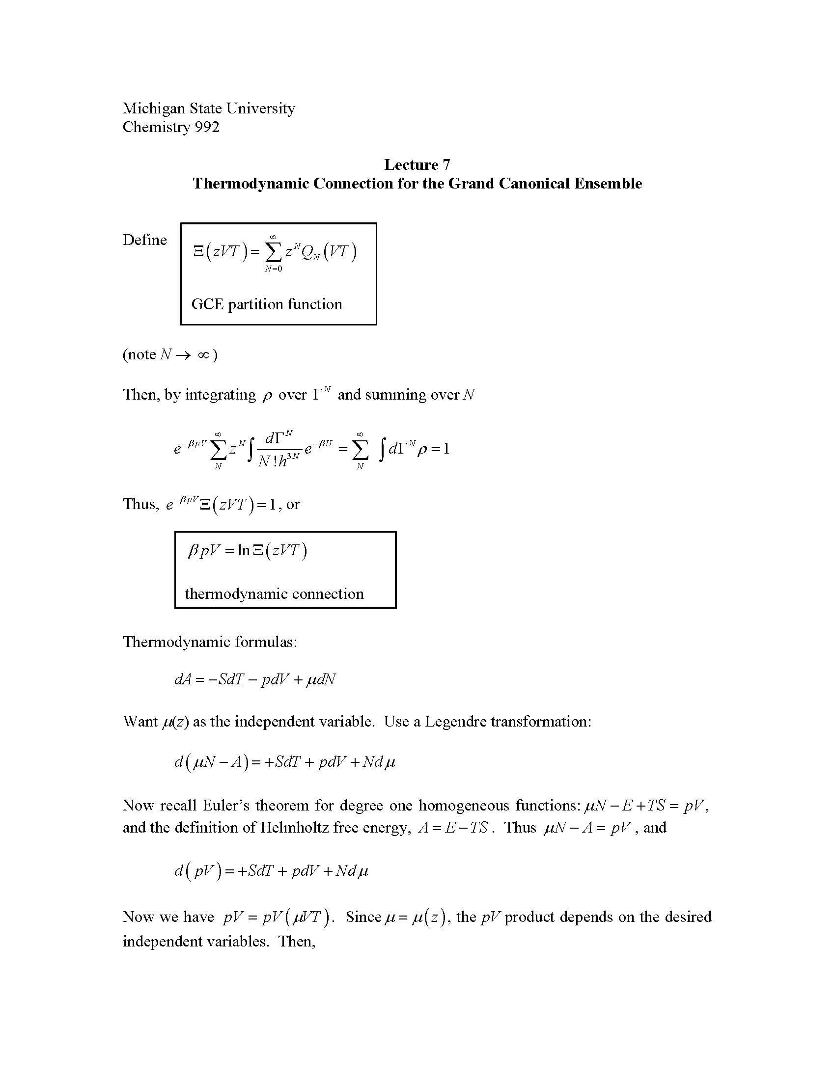 Quant Chem & Stat Thermodyn II