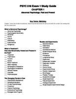PSYC 316 Exam 1 Study Guide