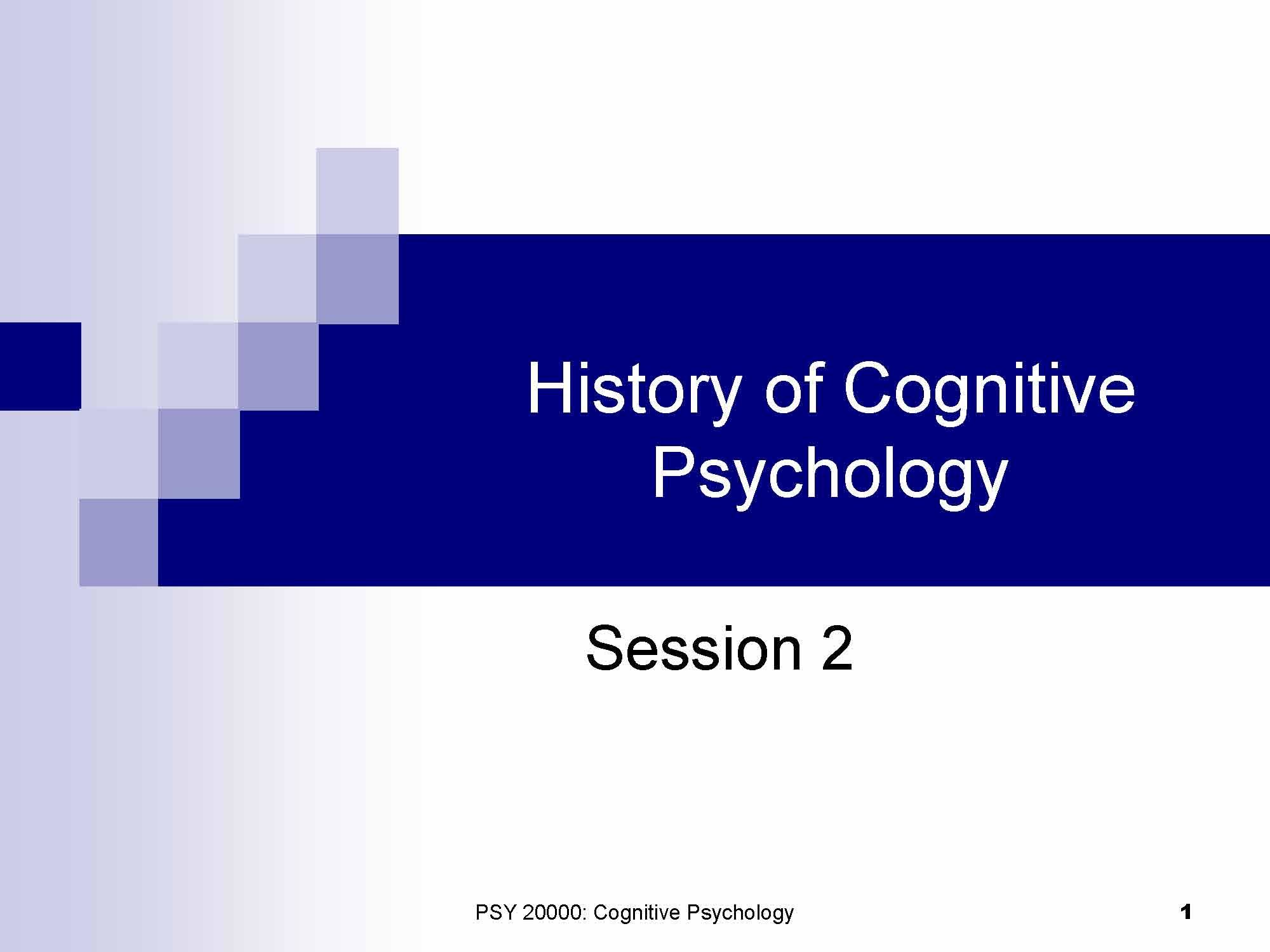 Introduction To Cognitive Psychology