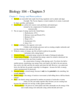 BIO 104 - Chapter 5 and 6 Notes