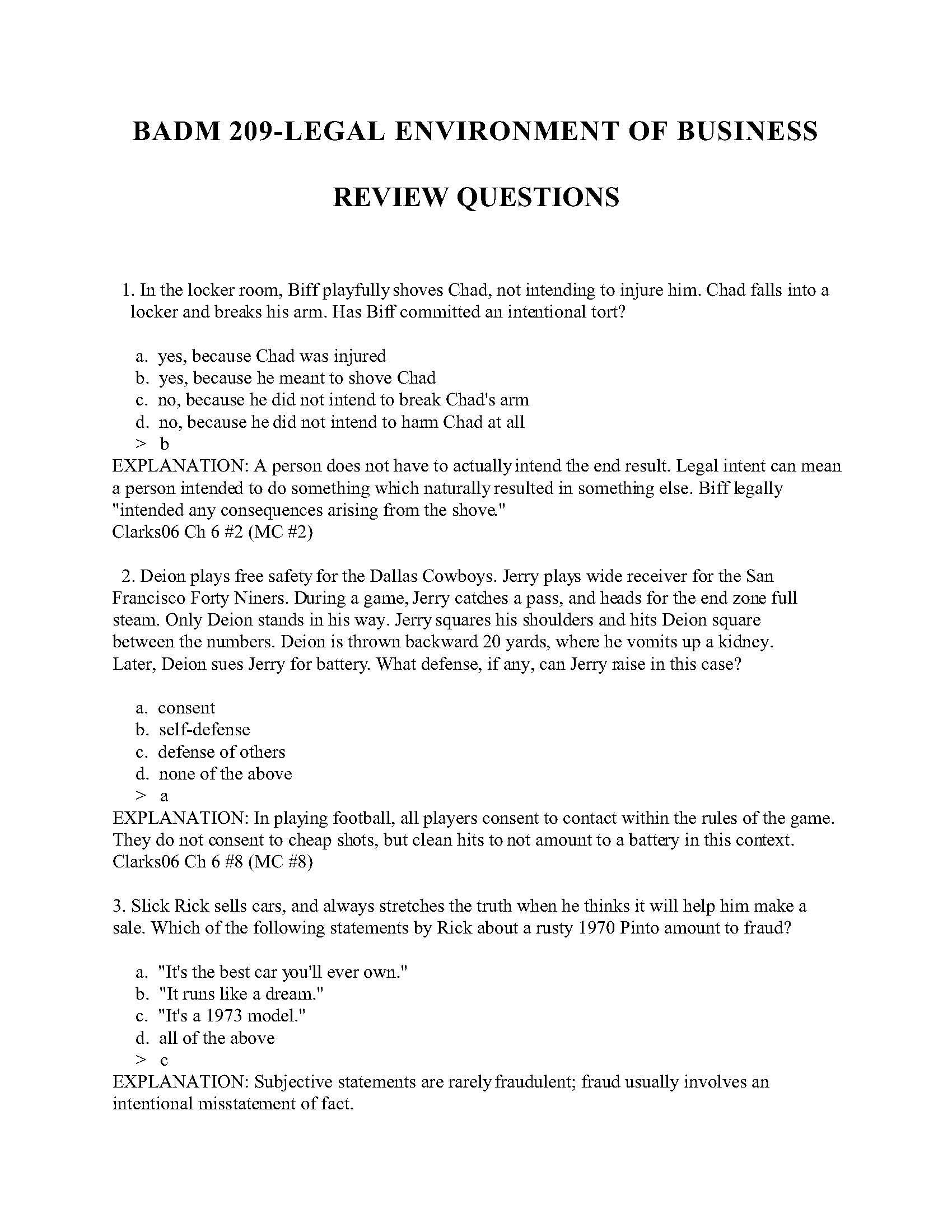 Legal Environment of Business