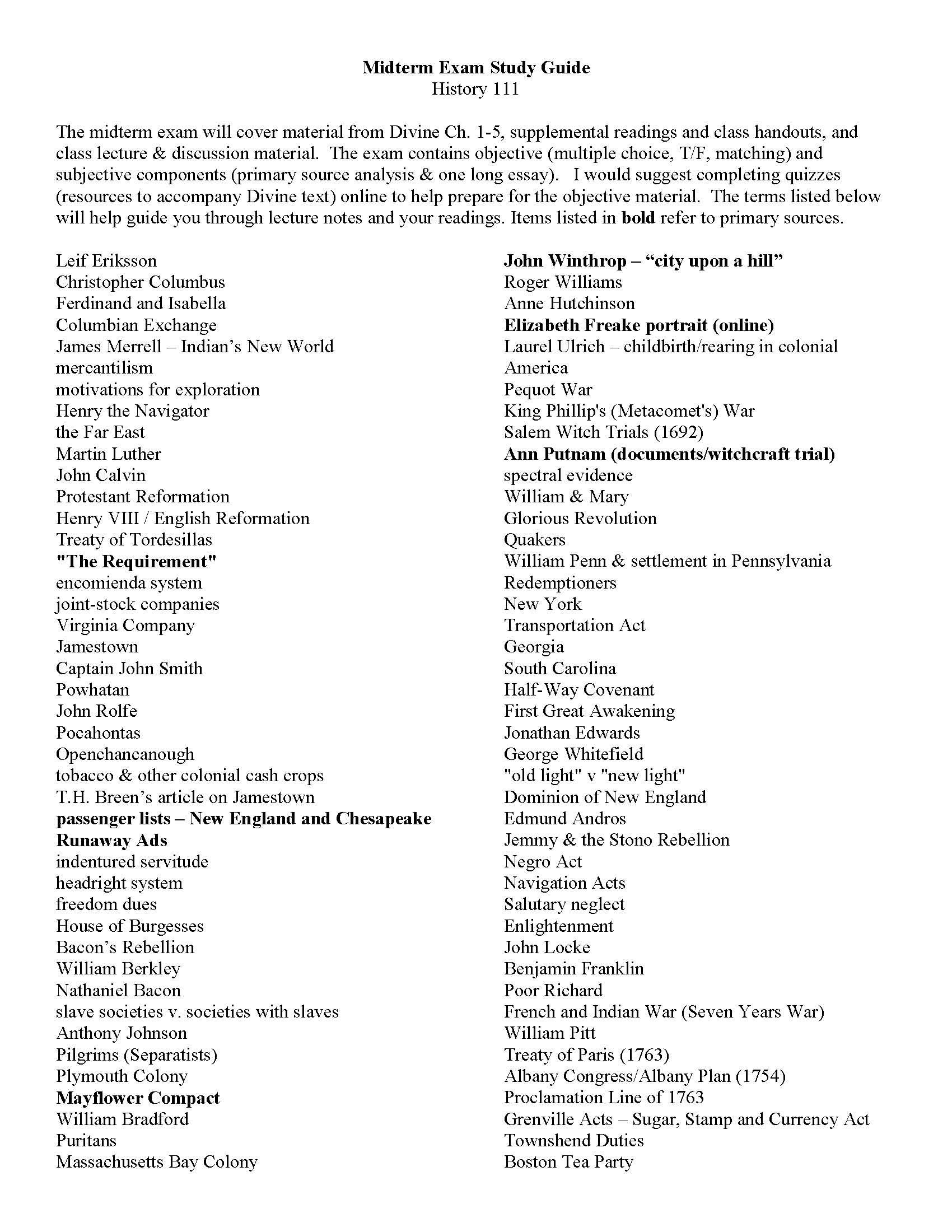 U.S. History to 1865