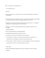 Week 1 Lecture : The Reconstruction Era 