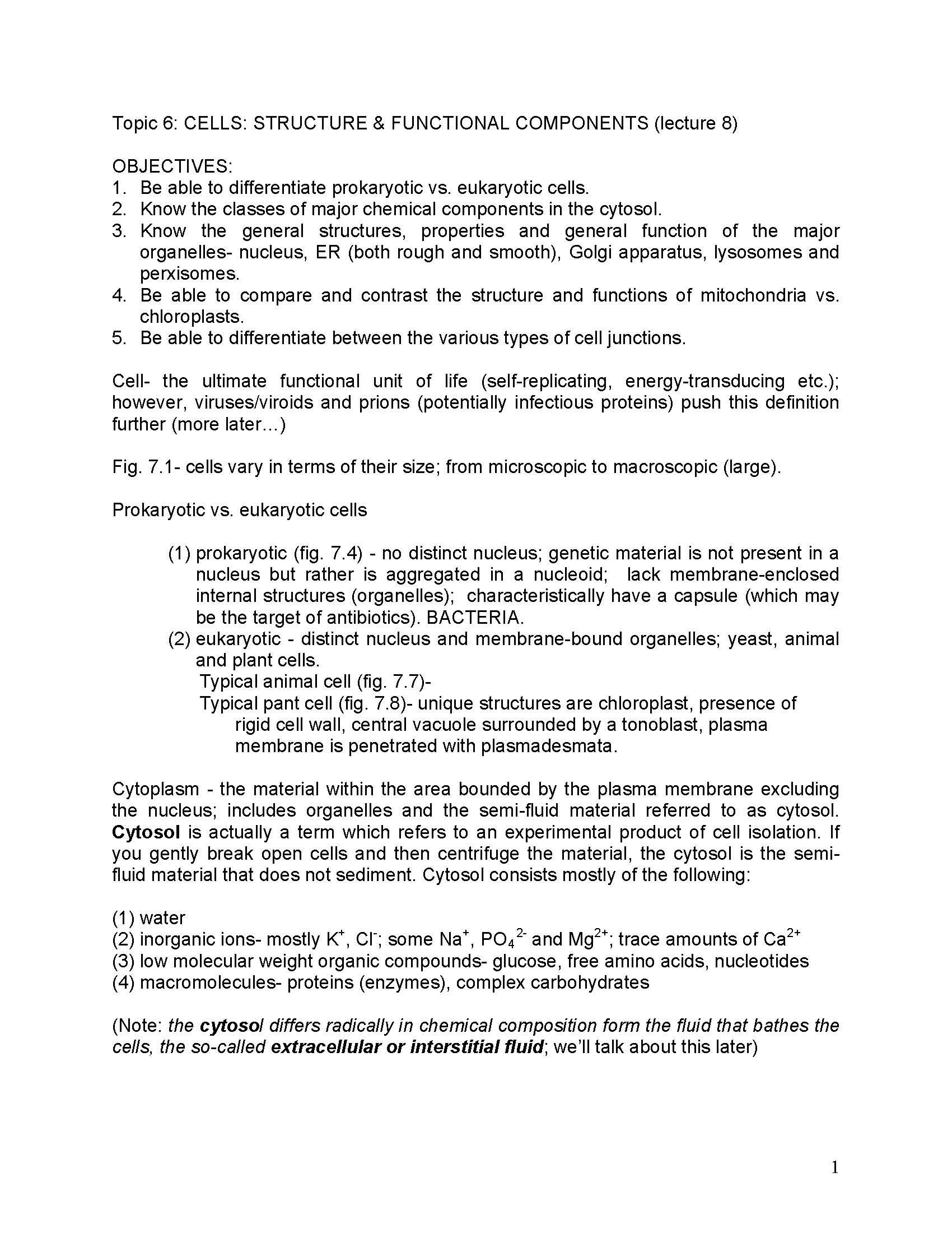 BIOLOGICAL SCIENCE I