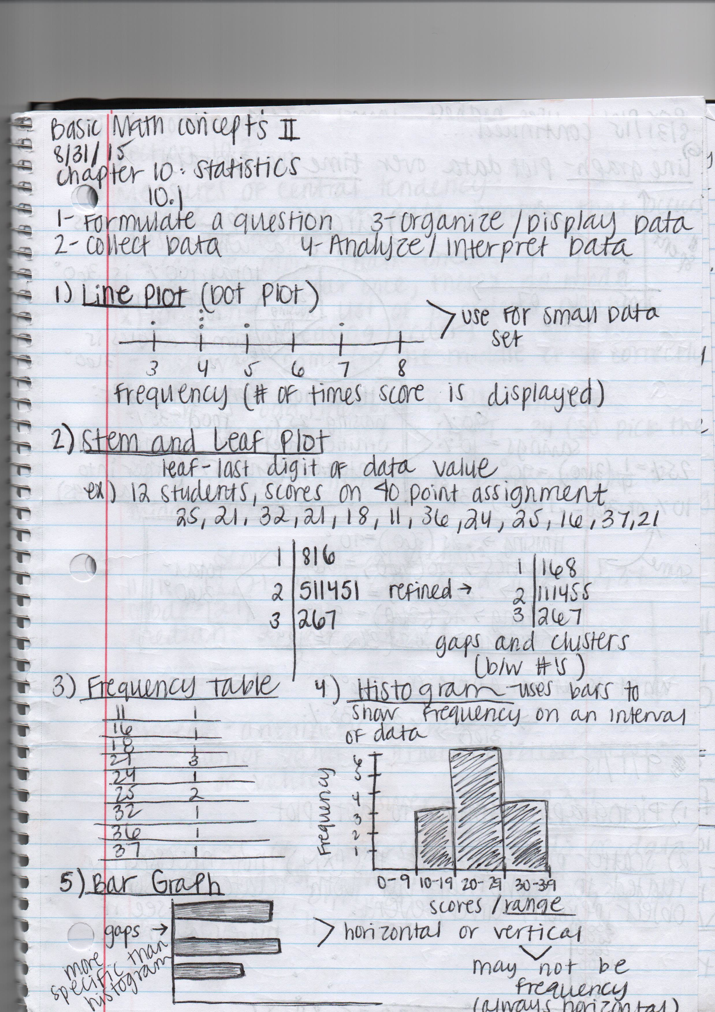 Chapter 10: Statistics; Sections 10.1 and 10.2