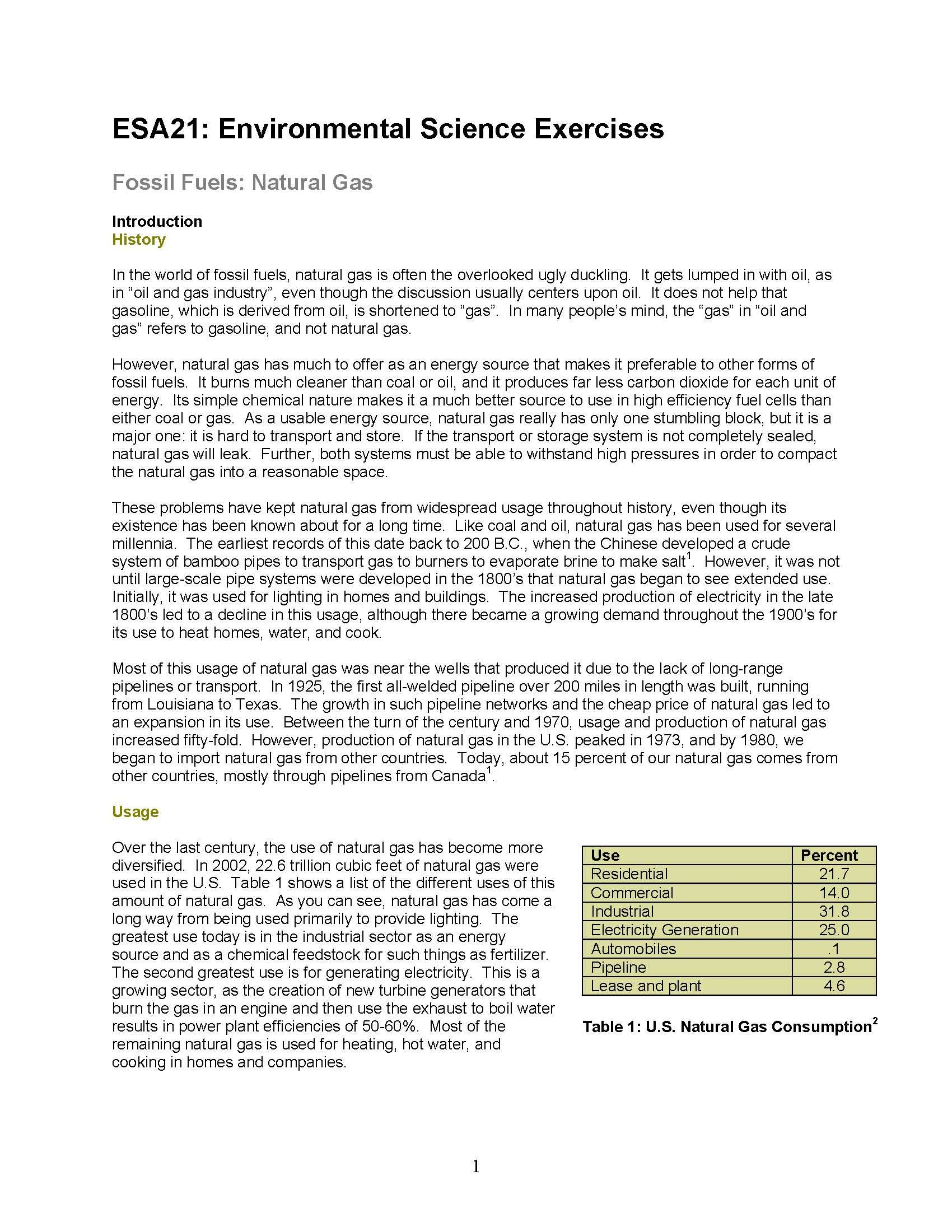 ENERGY AND THE ENVIRONMENT