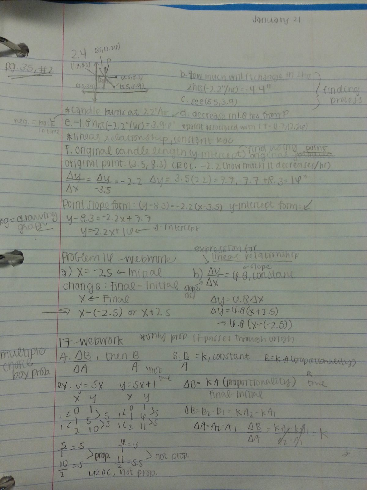 Precalculus Notes from January 21