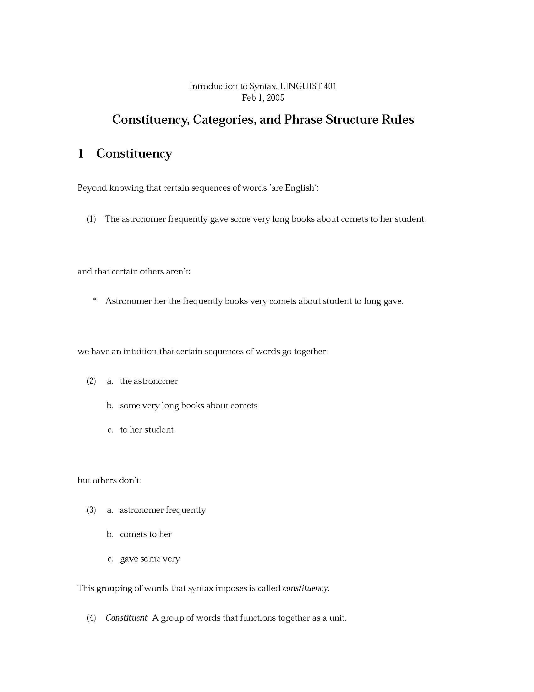 Introduction to Syntax