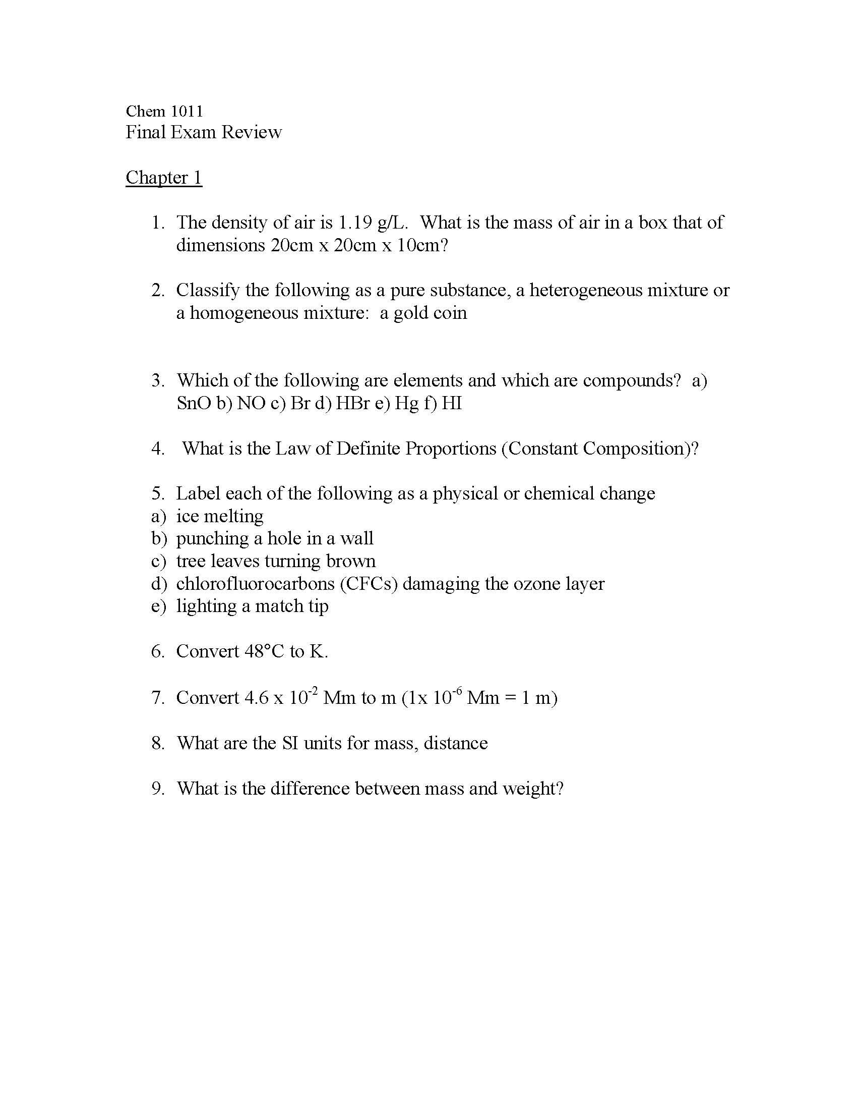 Environmental Chemistry 1