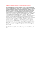 PSY 410 Week 1 - DQ 2_Why is it important to understand the history of abnormal psychology