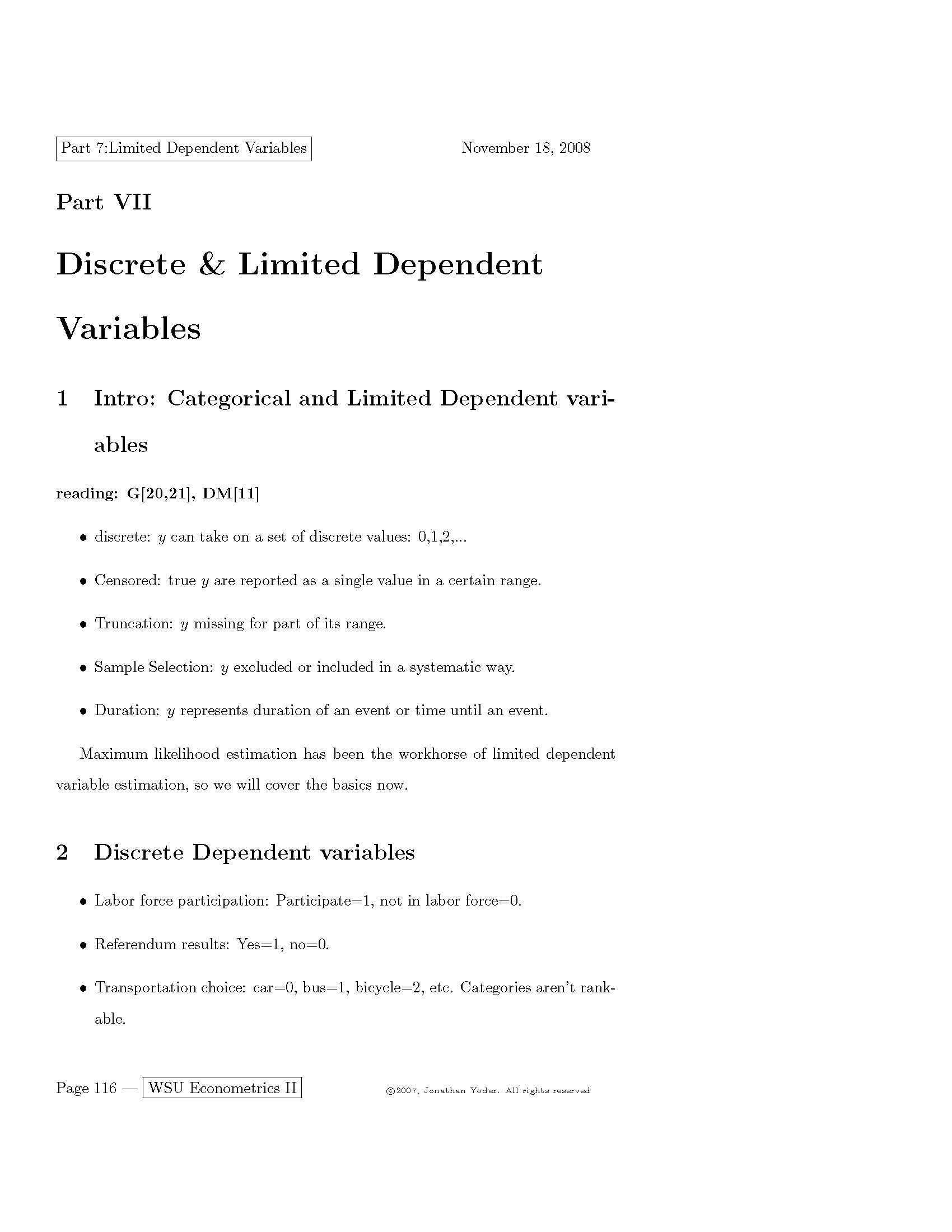 Econometrics II