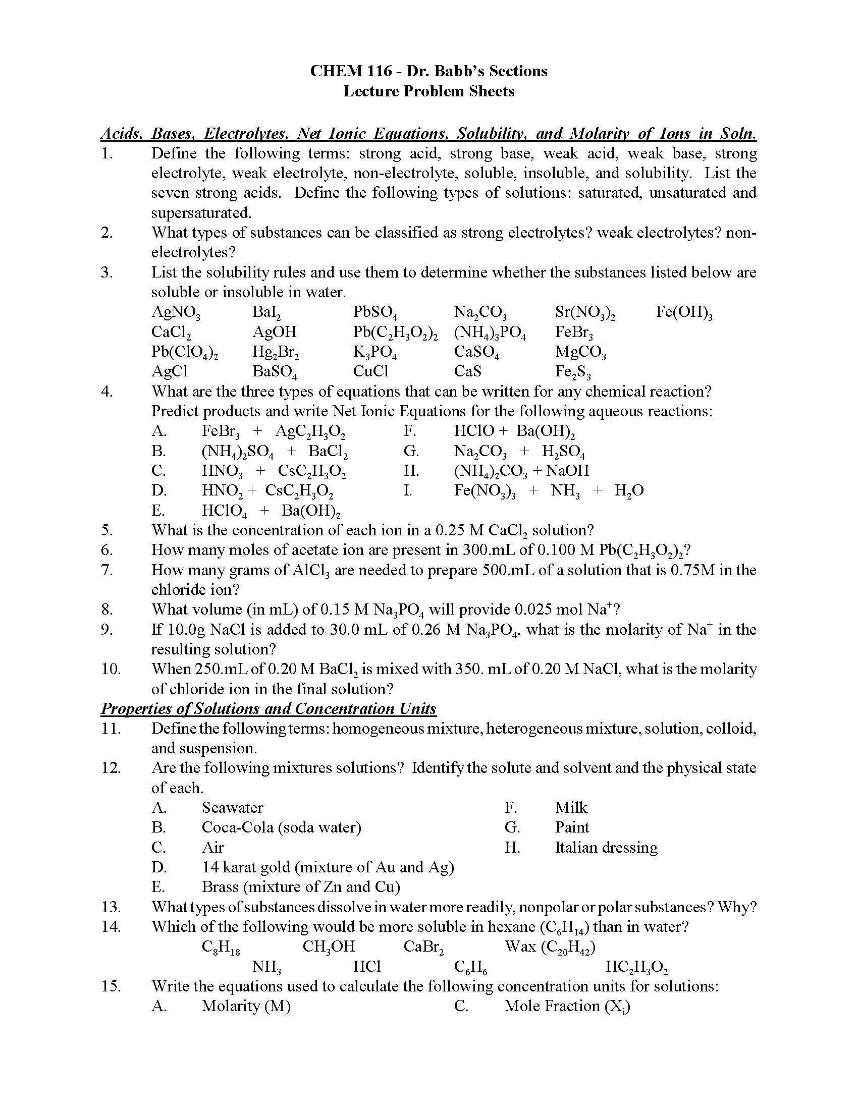 Fundamentals of Chemistry