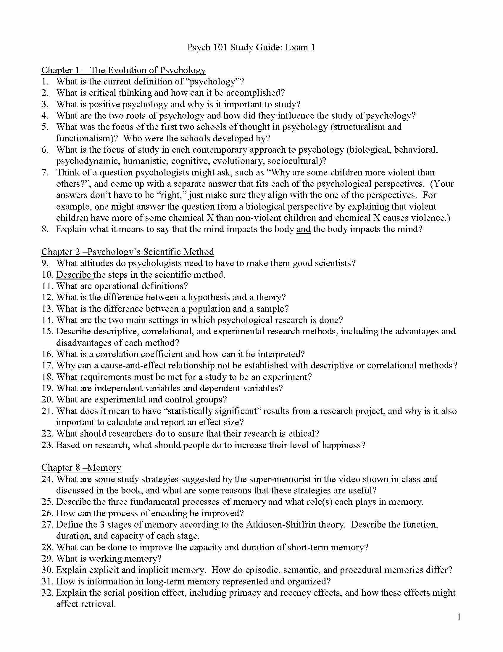 INTRO TO GENERAL PSYCHOLOGY