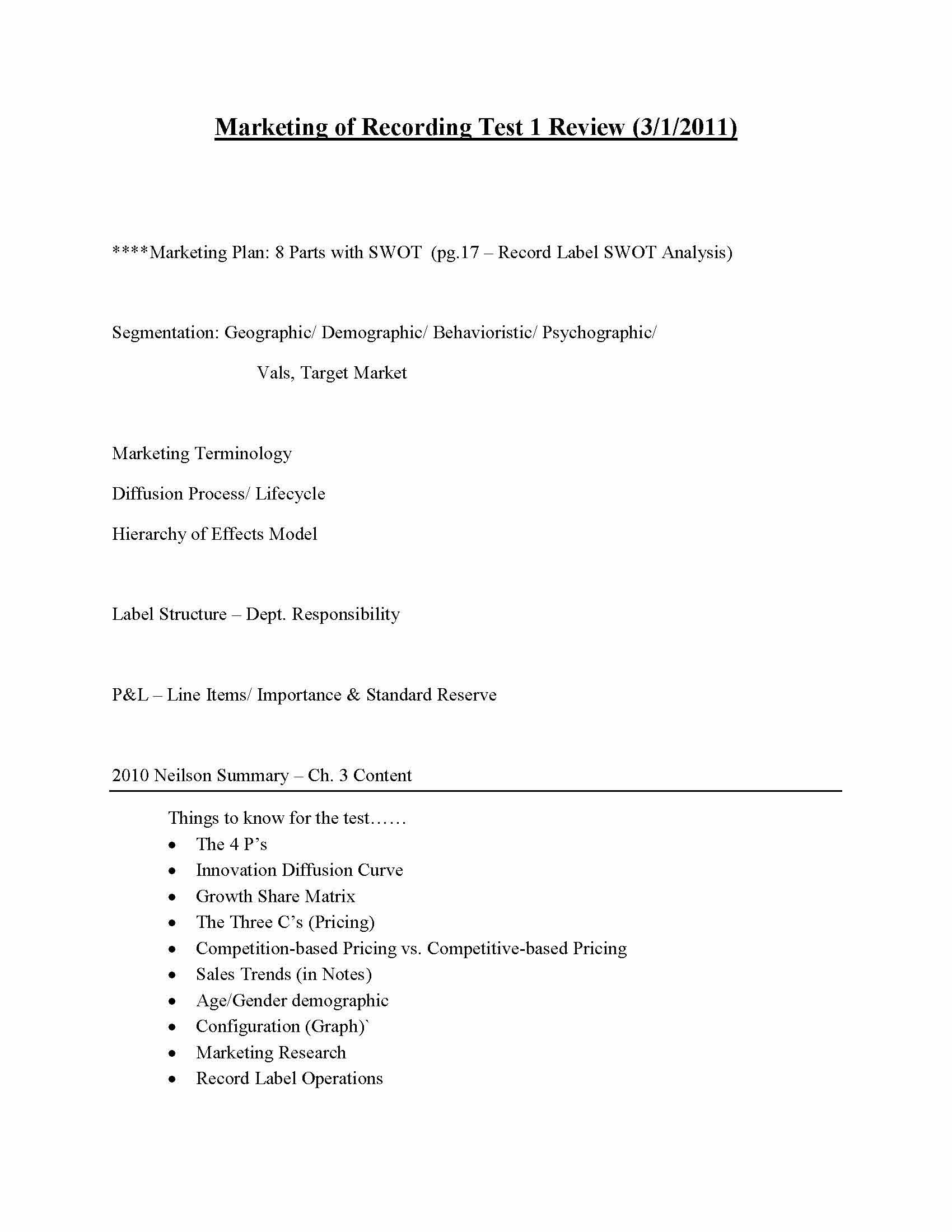 Marketing of Recordings