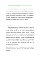 BCOM275 Week 5 DQ 2 - Handling Potentially Sensitive Information
