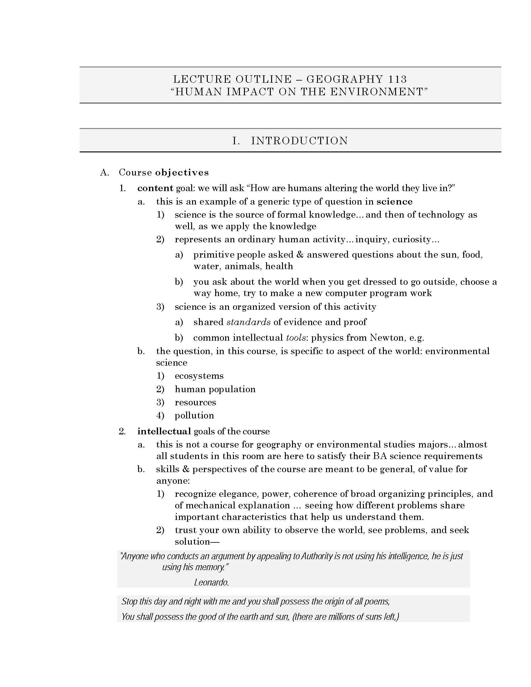 Human Impact on Environment