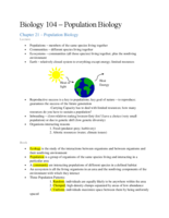 BIO 104 - Population Biology
