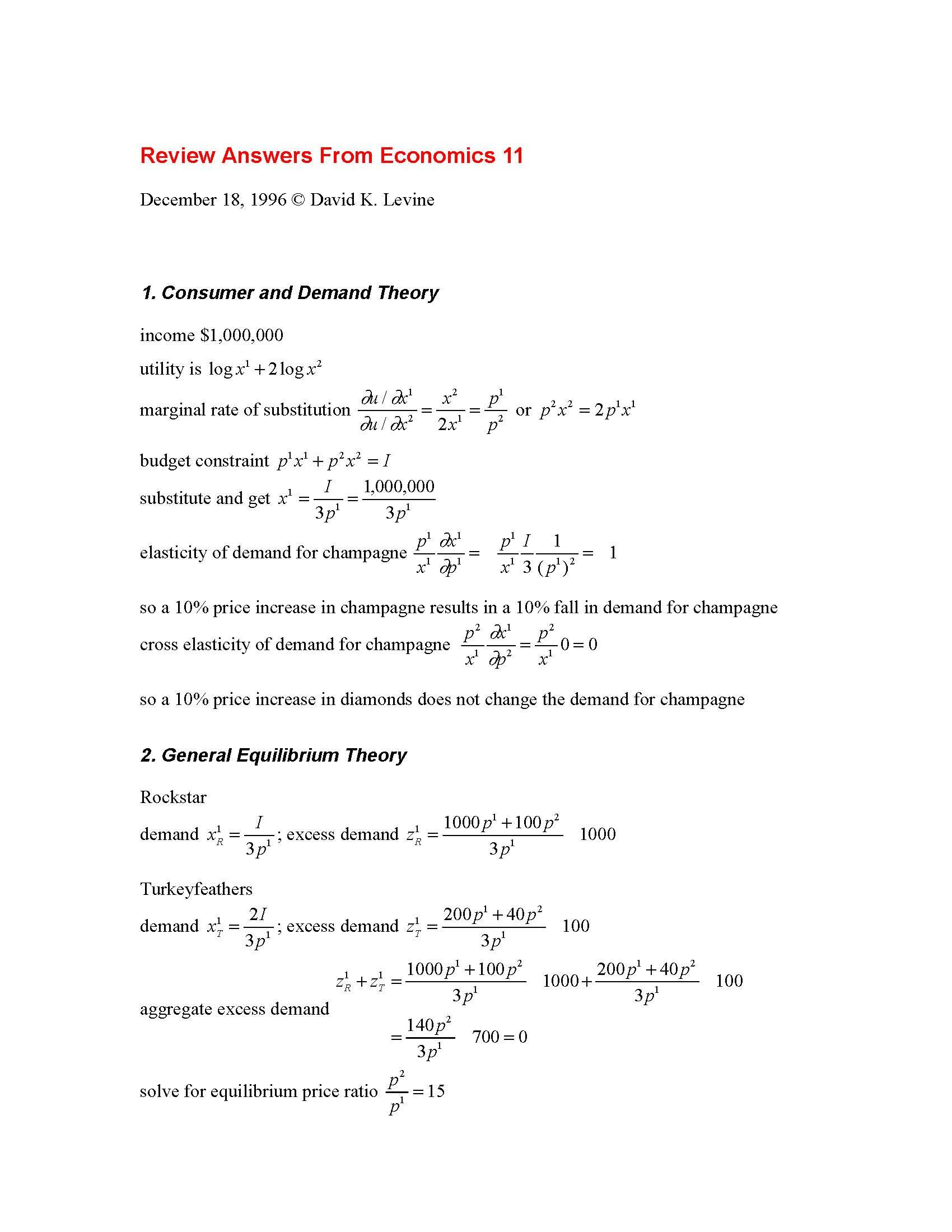 Microeconomic Theory