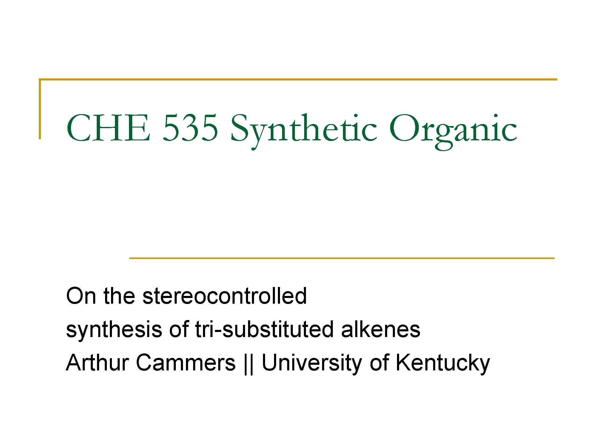 SYNTHETIC ORGANIC CHEM
