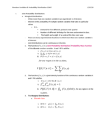 Random Variables and Probability Distribution  cont.