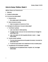 Week 9 Notes- Intro to Comp Politics 